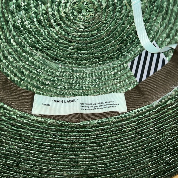 Off-White straw hat in Green - Picture 3 of 5
